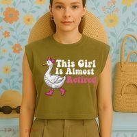 This Girl Is Almost Retired Retiring Soon Retirement Retro Garment-Dyed Women's Muscle Tee thumb 4