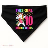 This Girl Is Now 10 Double Digits Shirt 10th birthday Gift USA-Made Doggie Bandana thumb 0