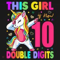 This Girl Is Now 10 Double Digits Shirt 10th birthday Gift Women's Hoodie thumb 2