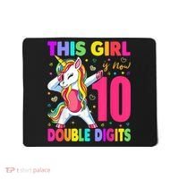 This Girl Is Now 10 Double Digits Shirt 10th birthday Gift Mousepad thumb 0