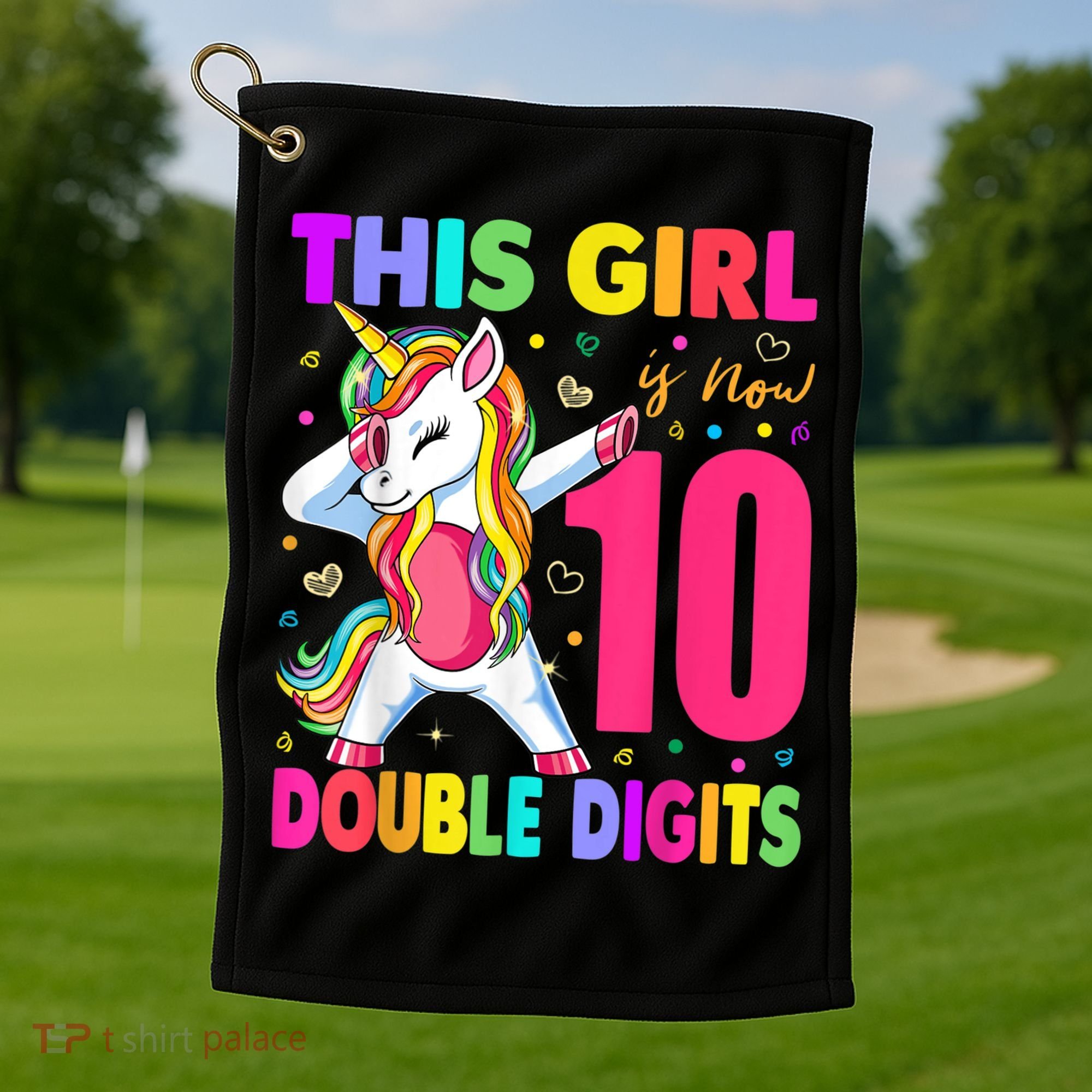 This Girl Is Now 10 Double Digits Shirt 10th birthday Gift Golf Towel
