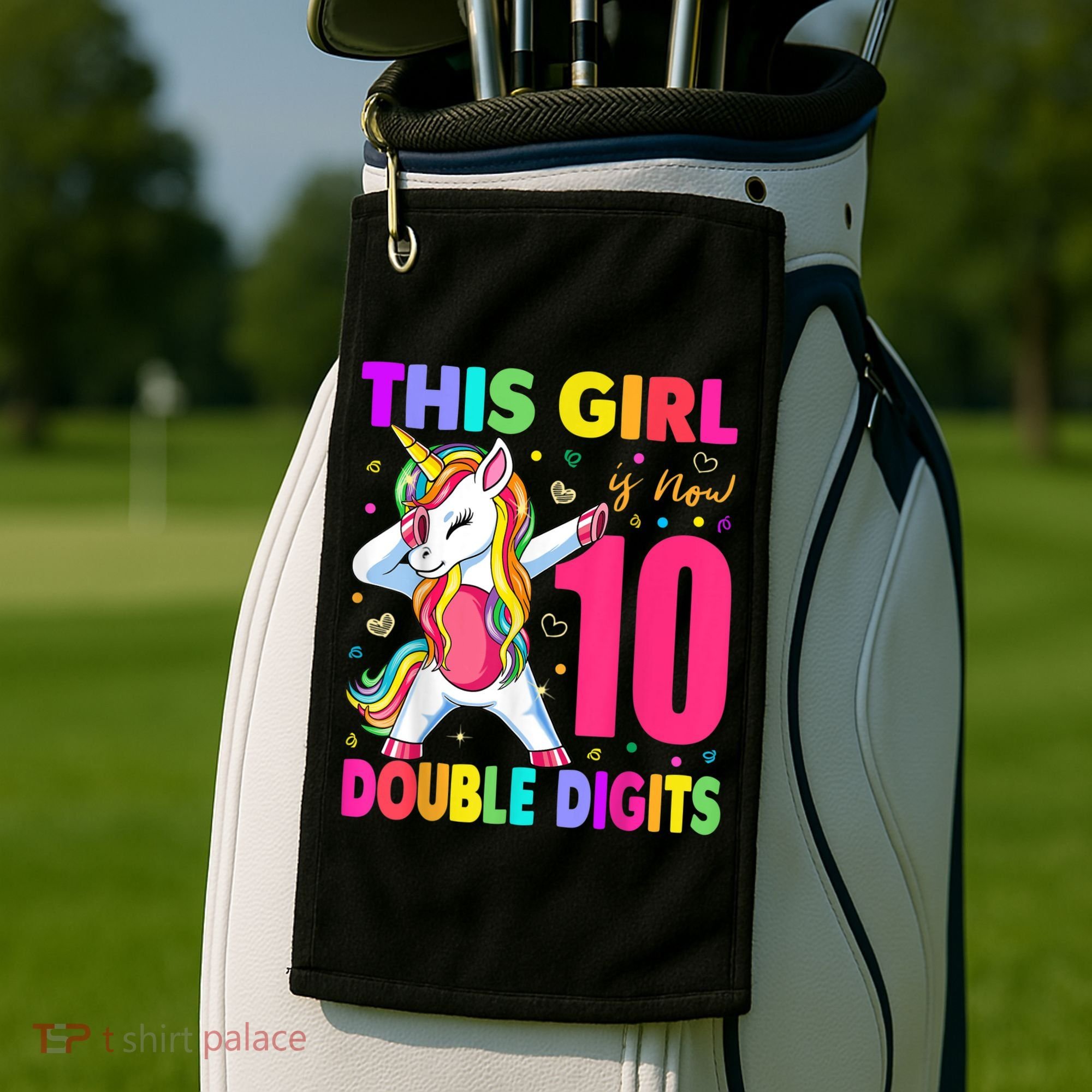 This Girl Is Now 10 Double Digits Shirt 10th birthday Gift Golf Towel