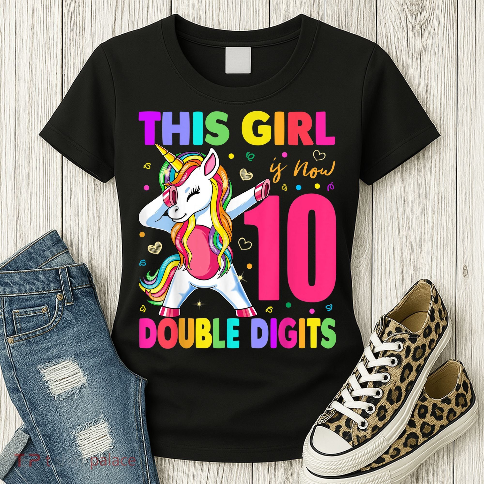 This Girl Is Now 10 Double Digits Shirt 10th birthday Gift Women's T-Shirt