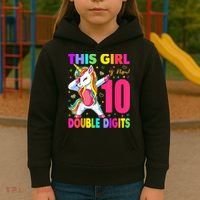 This Girl Is Now 10 Double Digits Shirt 10th birthday Gift Kids Hoodie thumb 3