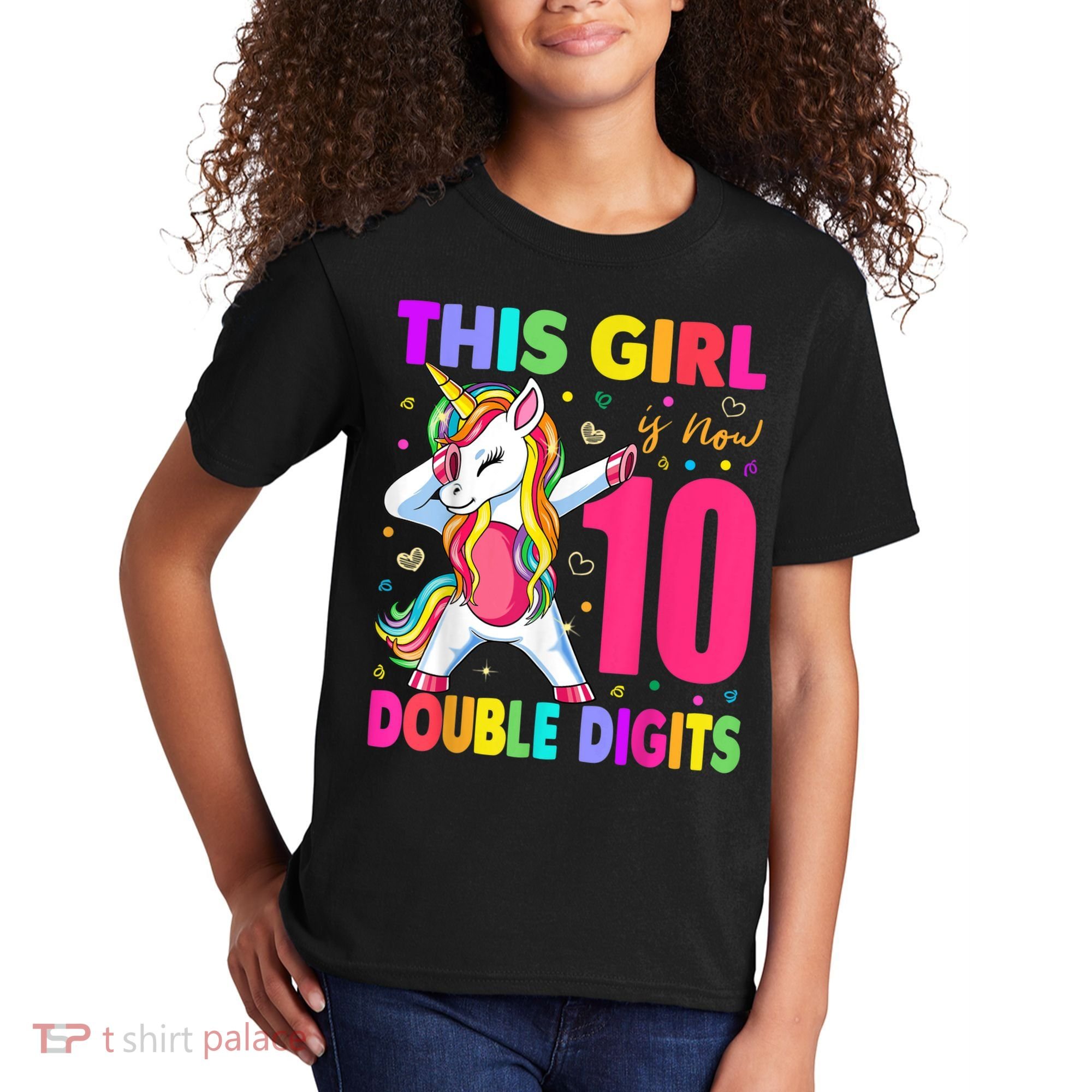 This Girl Is Now 10 Double Digits Shirt 10th birthday Gift Kids T-Shirt