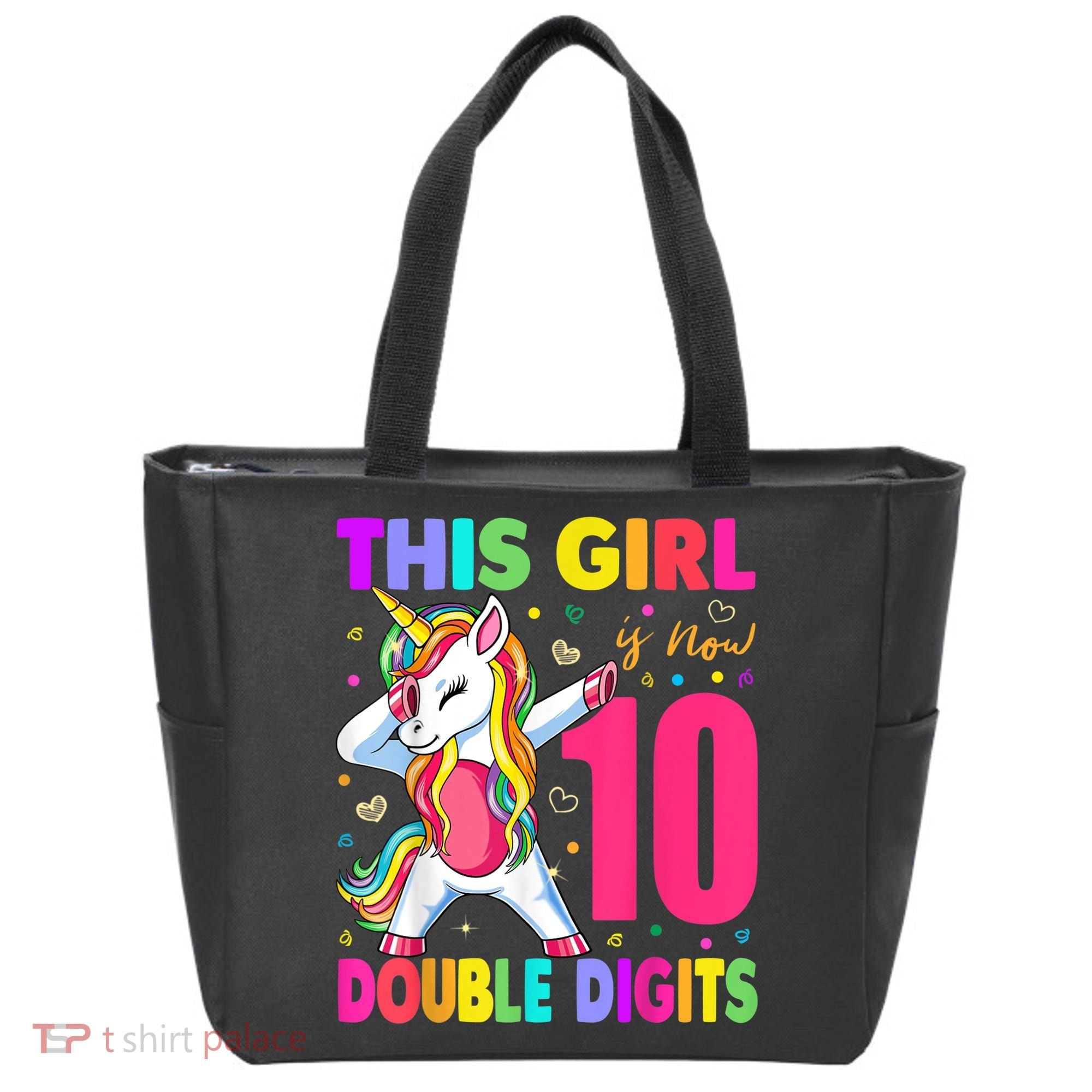 This Girl Is Now 10 Double Digits Shirt 10th birthday Gift Tote Bag