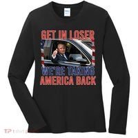 Trump Get In Loser Were Taking America Back Republican Women's Long Sleeve Shirt thumb 0