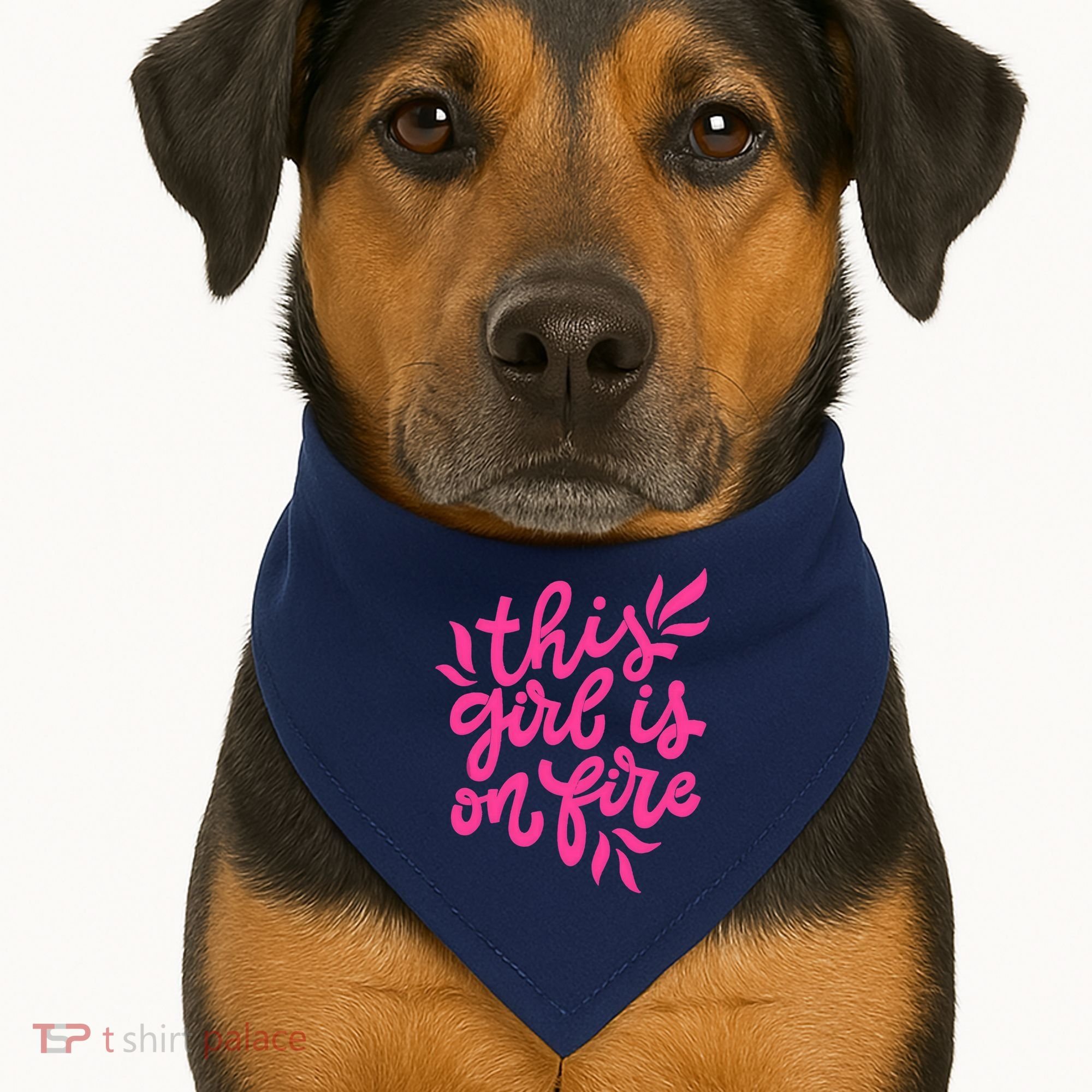 This Girl Is On Fire - Funny Saying Sarcastic Cool Cute USA-Made Doggie Bandana