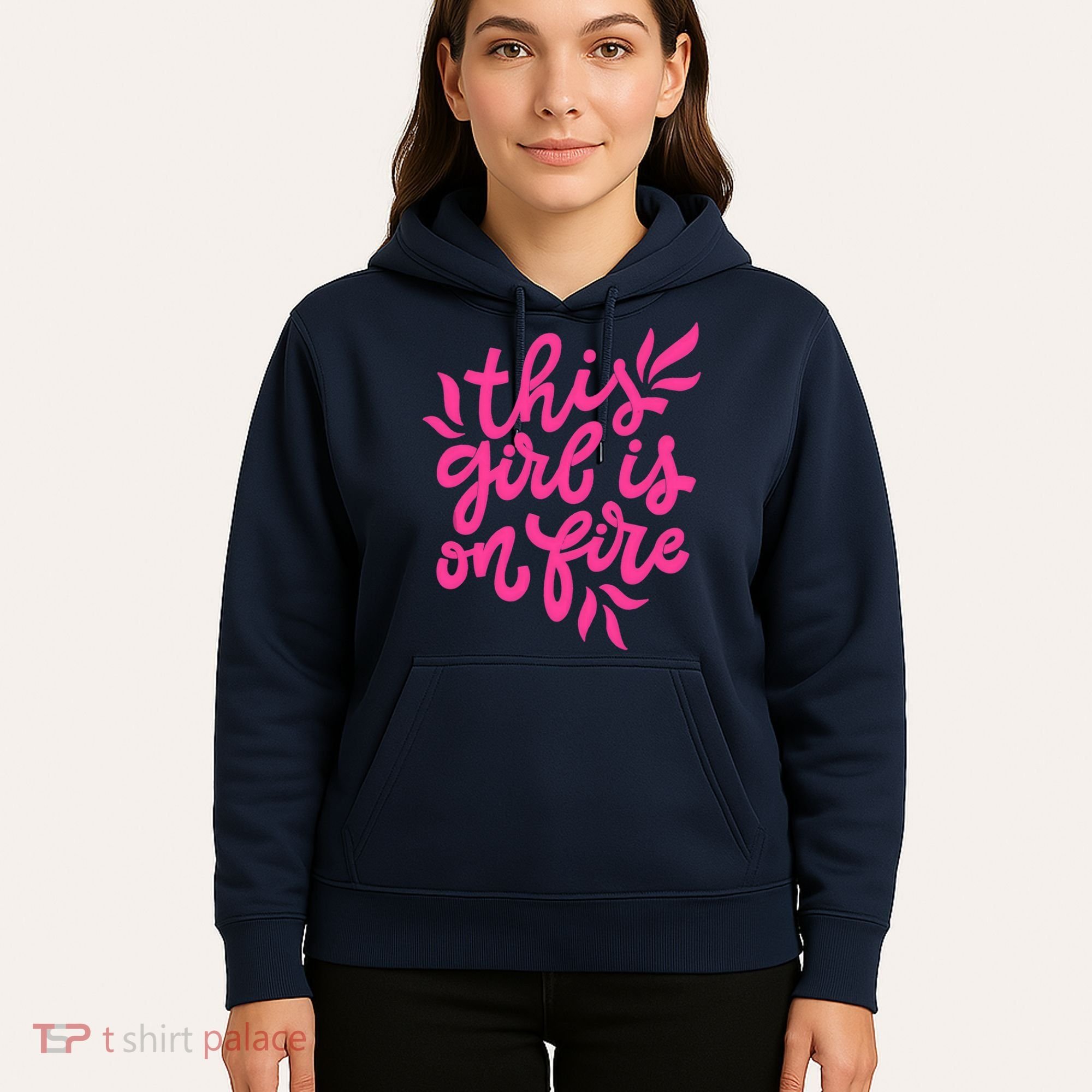 This Girl Is On Fire - Funny Saying Sarcastic Cool Cute Hoodie