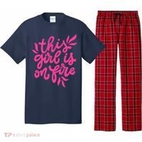 This Girl Is On Fire - Funny Saying Sarcastic Cool Cute Pajama Set thumb 0