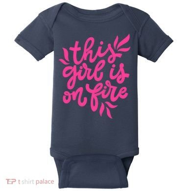 This Girl Is On Fire - Funny Saying Sarcastic Cool Cute Baby Bodysuit
