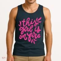 This Girl Is On Fire - Funny Saying Sarcastic Cool Cute Tank Top thumb 3