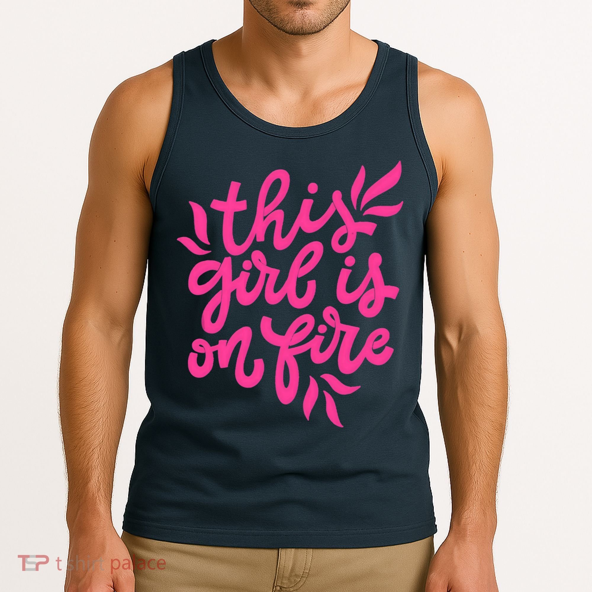 This Girl Is On Fire - Funny Saying Sarcastic Cool Cute Tank Top