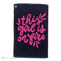 This Girl Is On Fire - Funny Saying Sarcastic Cool Cute Golf Towel thumb 0