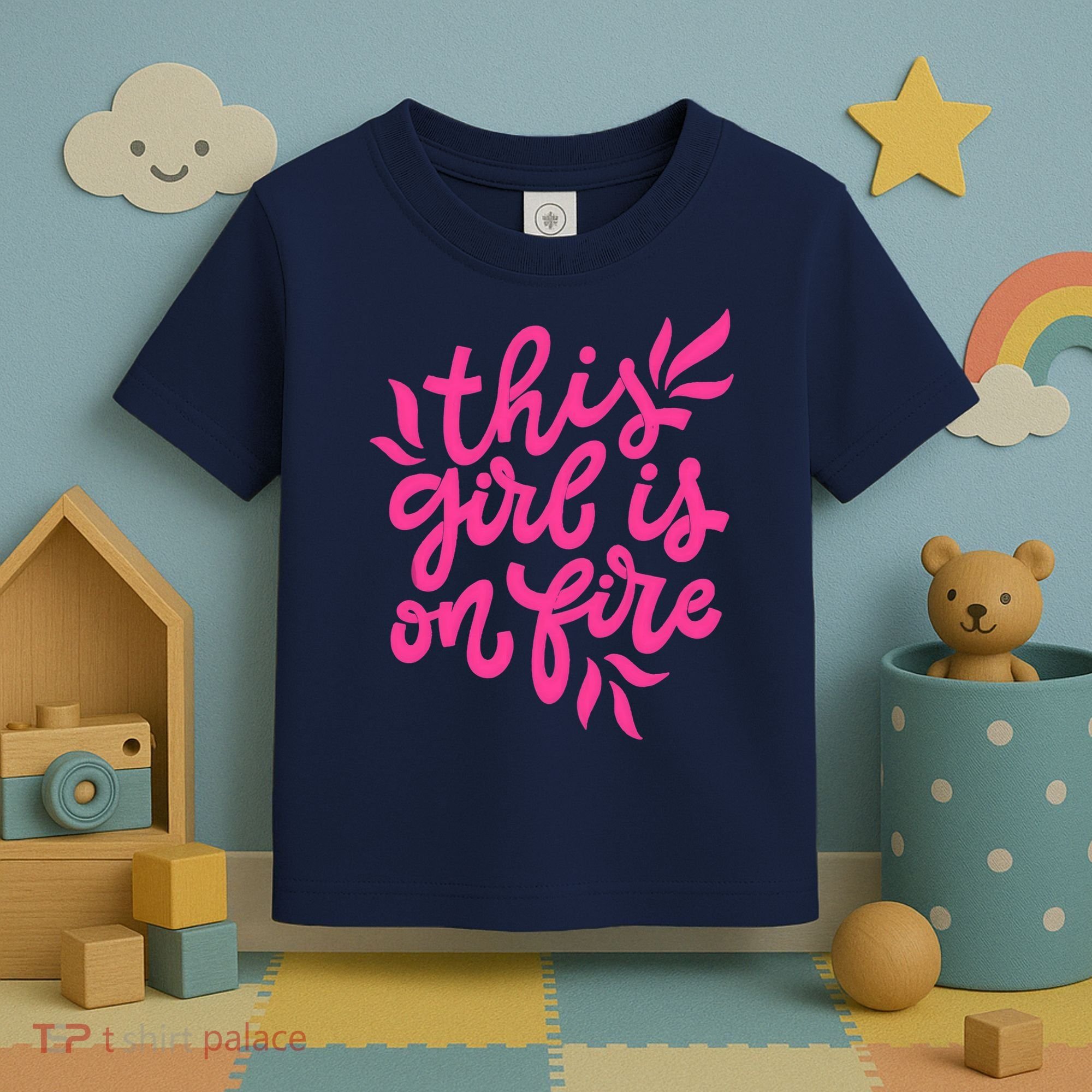This Girl Is On Fire - Funny Saying Sarcastic Cool Cute Toddler T-Shirt