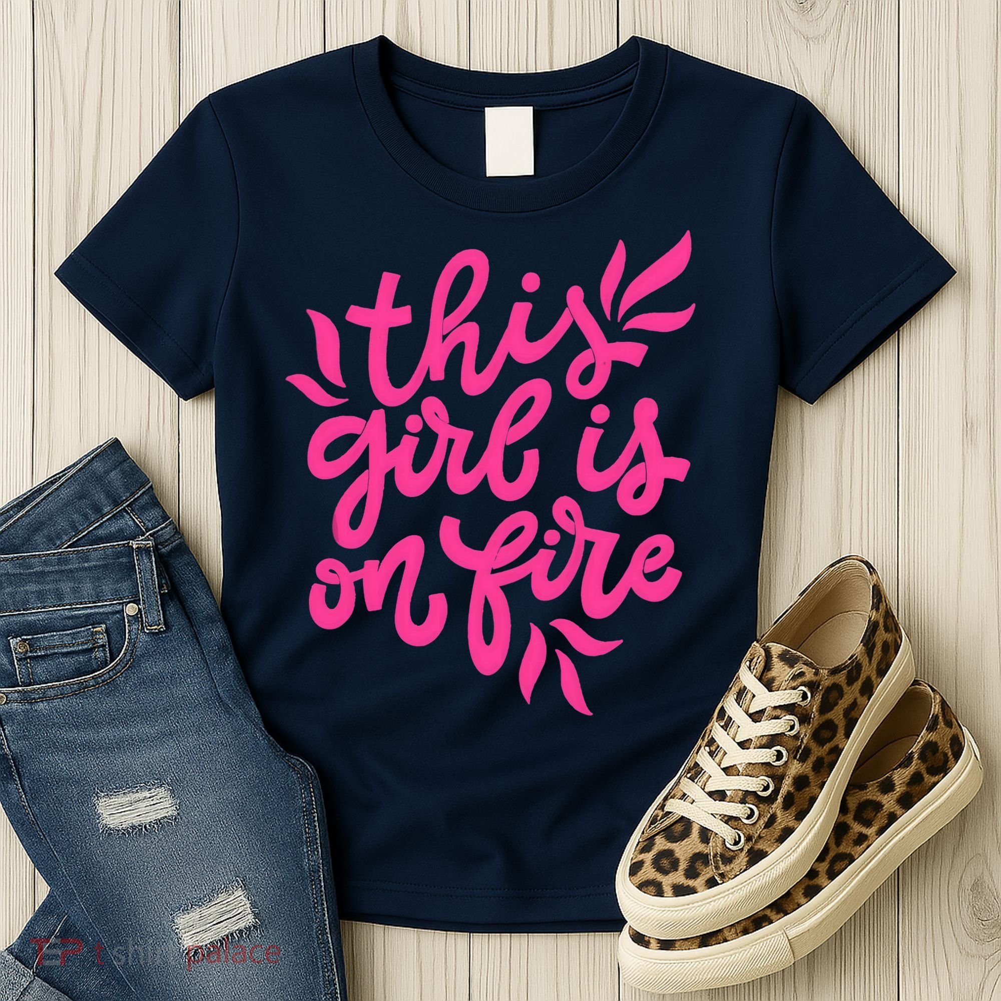 This Girl Is On Fire - Funny Saying Sarcastic Cool Cute Women's T-Shirt
