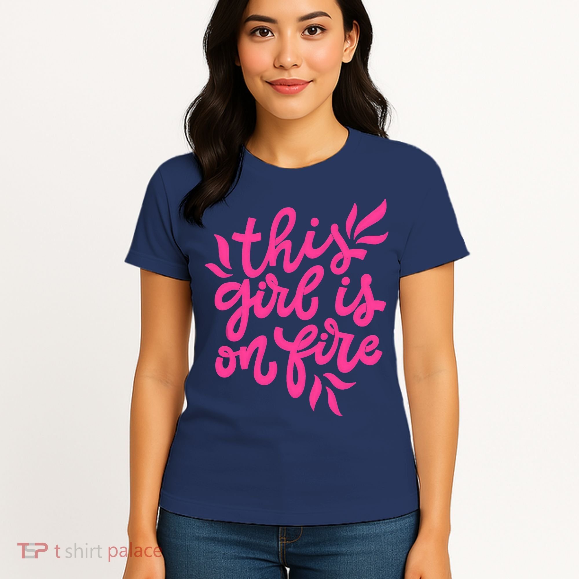 This Girl Is On Fire - Funny Saying Sarcastic Cool Cute Women's T-Shirt