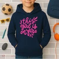 This Girl Is On Fire - Funny Saying Sarcastic Cool Cute Kids Hoodie thumb 2