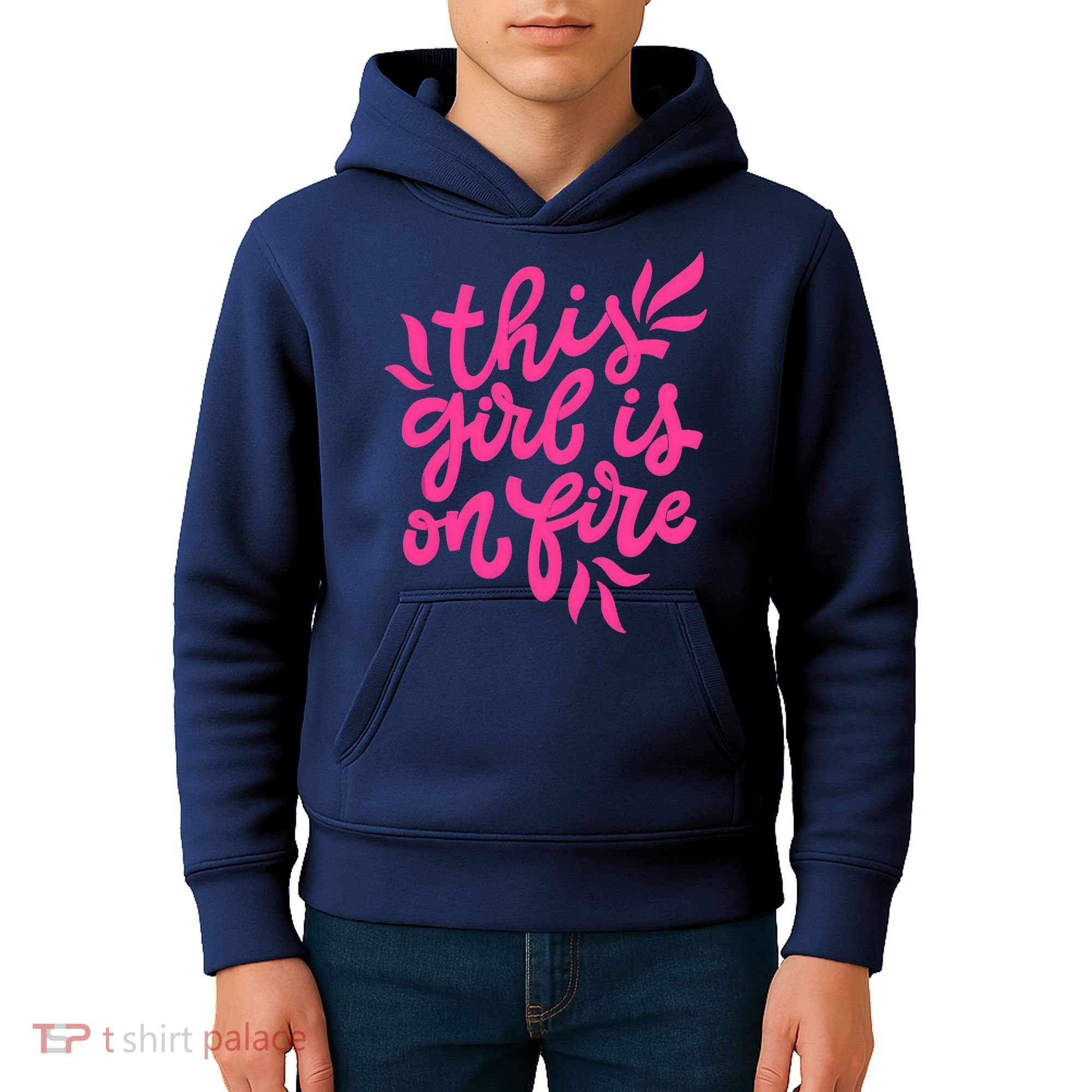 This Girl Is On Fire - Funny Saying Sarcastic Cool Cute Kids Hoodie