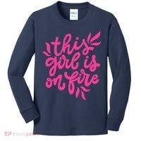 This Girl Is On Fire - Funny Saying Sarcastic Cool Cute Kids Long Sleeve Shirt thumb 0