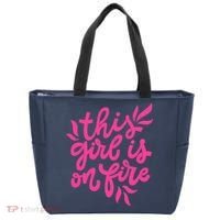 This Girl Is On Fire - Funny Saying Sarcastic Cool Cute Tote Bag thumb 0