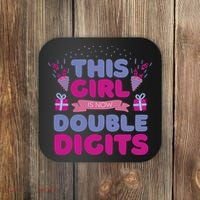 This Girl Is Now Double Digits 10th Birthday Gift Coaster thumb 0