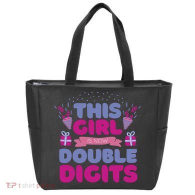This Girl Is Now Double Digits 10th Birthday Gift Tote Bag