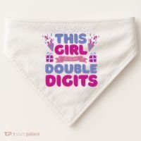 This Girl Is Now Double Digits 10th Birthday Gift USA-Made Doggie Bandana thumb 0