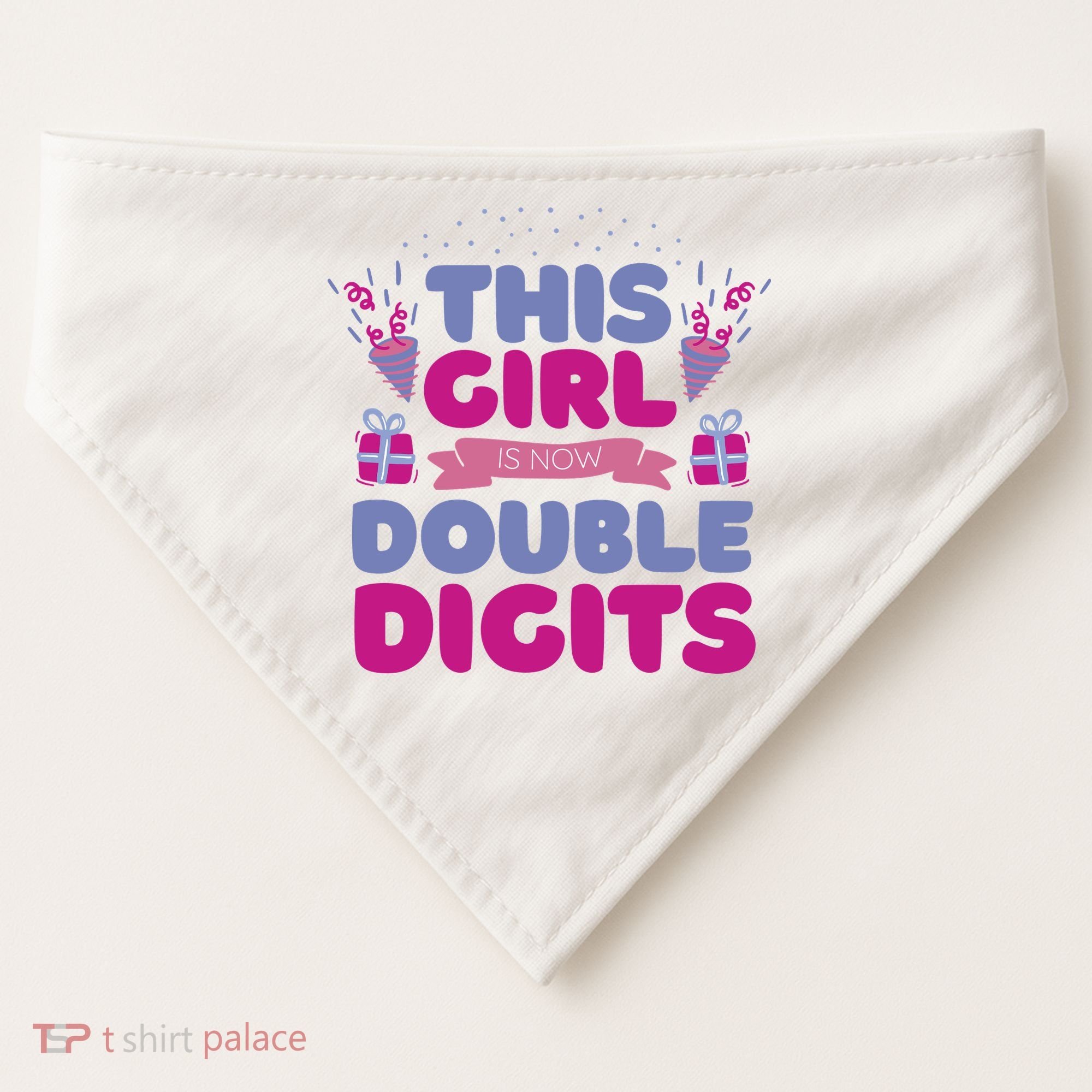 This Girl Is Now Double Digits 10th Birthday Gift USA-Made Doggie Bandana