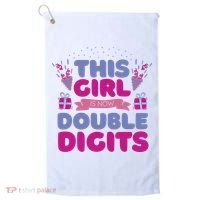 This Girl Is Now Double Digits 10th Birthday Gift Golf Towel thumb 0
