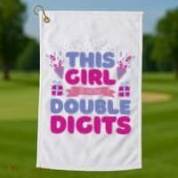 This Girl Is Now Double Digits 10th Birthday Gift Golf Towel thumb 1