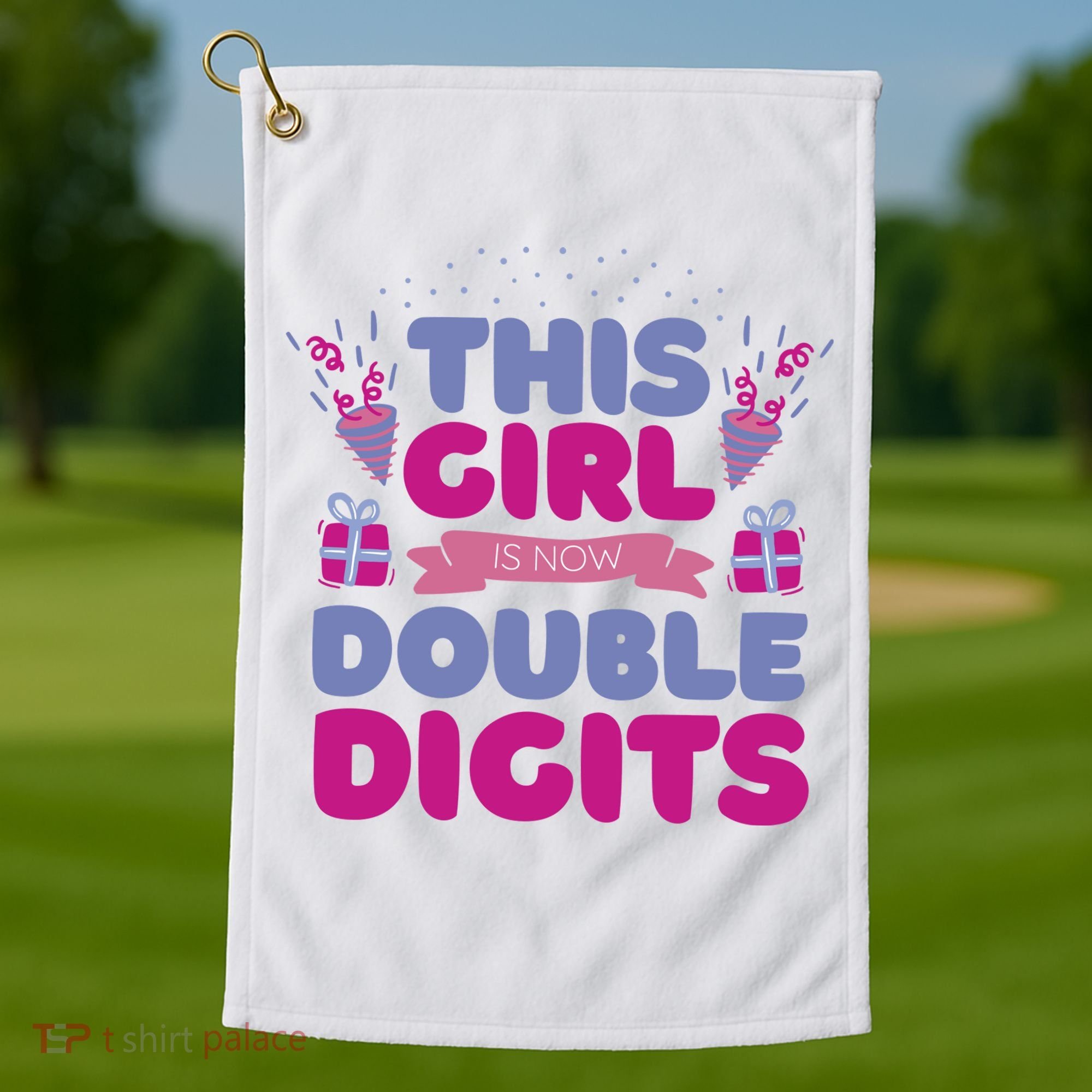 This Girl Is Now Double Digits 10th Birthday Gift Golf Towel
