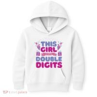 This Girl Is Now Double Digits 10th Birthday Gift Kids Hoodie thumb 0