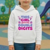 This Girl Is Now Double Digits 10th Birthday Gift Kids Hoodie thumb 3
