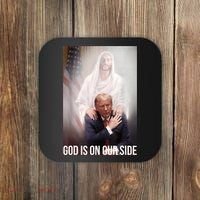 Trump God Is On Our Side Jesus Coaster thumb 0