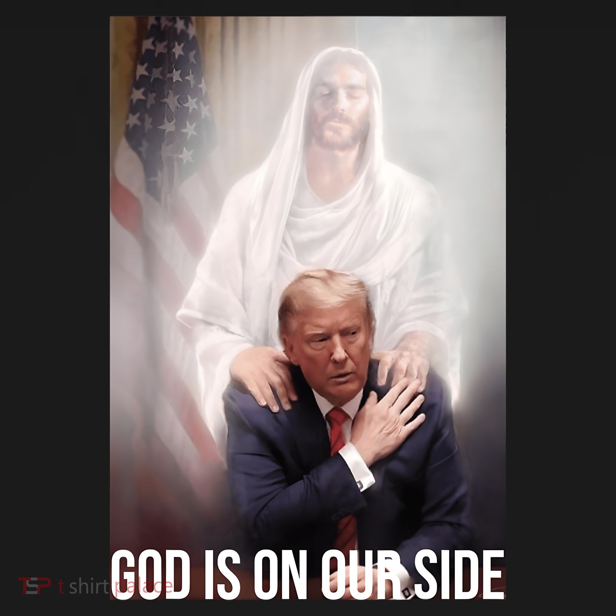 Trump God Is On Our Side Jesus Coaster