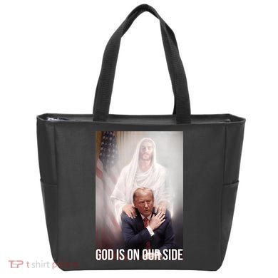 Trump God Is On Our Side Jesus Tote Bag