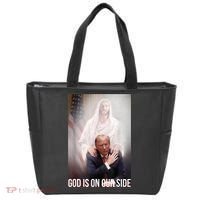 Trump God Is On Our Side Jesus Tote Bag thumb 0