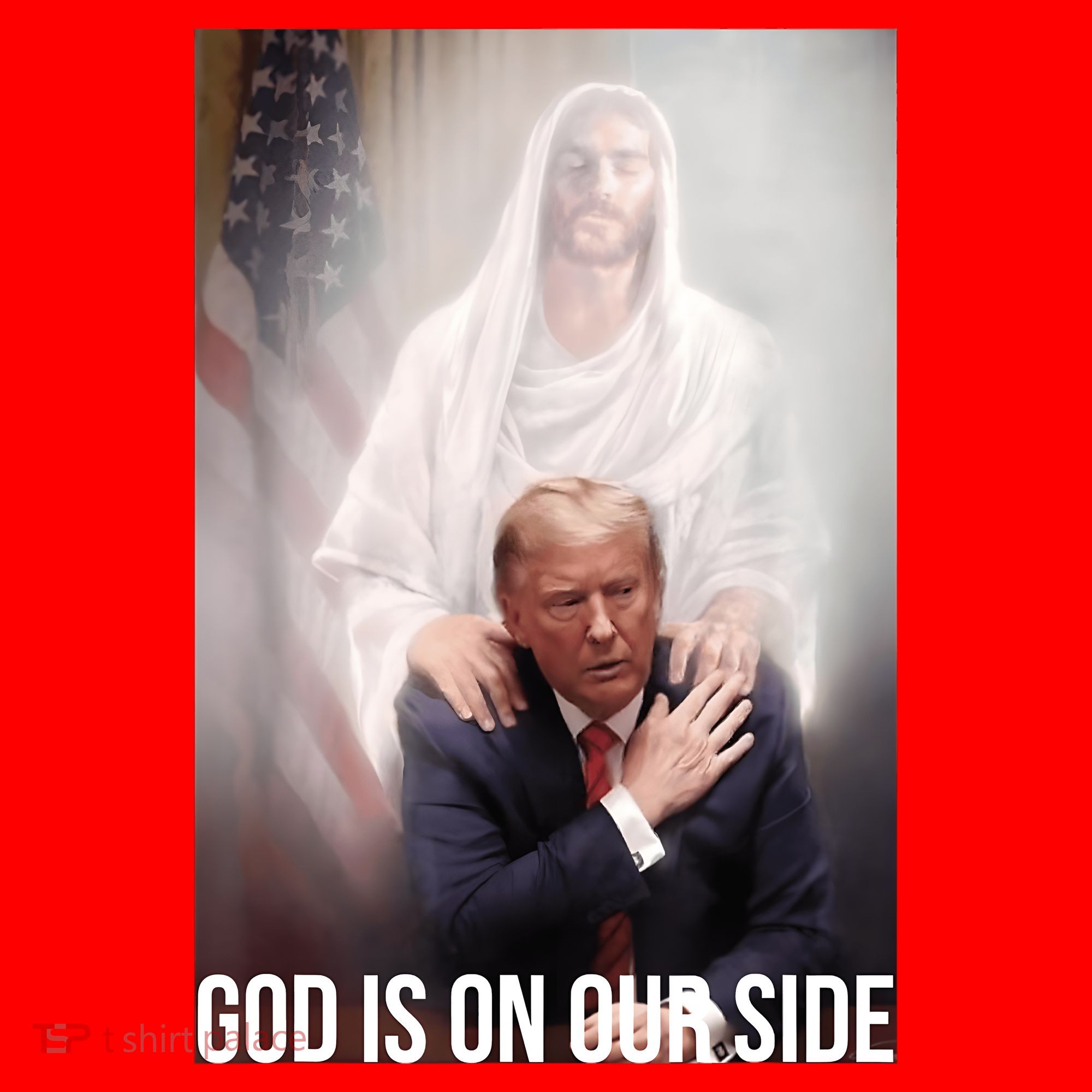 Trump God Is On Our Side Jesus Santa Hat