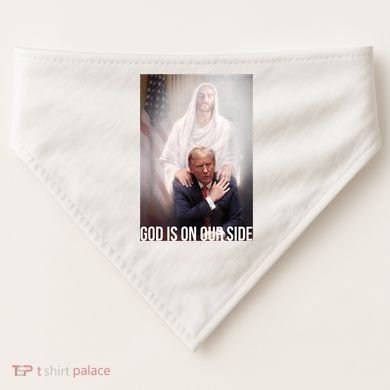 Trump God Is On Our Side Jesus USA-Made Doggie Bandana