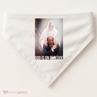 Trump God Is On Our Side Jesus USA-Made Doggie Bandana thumb 0