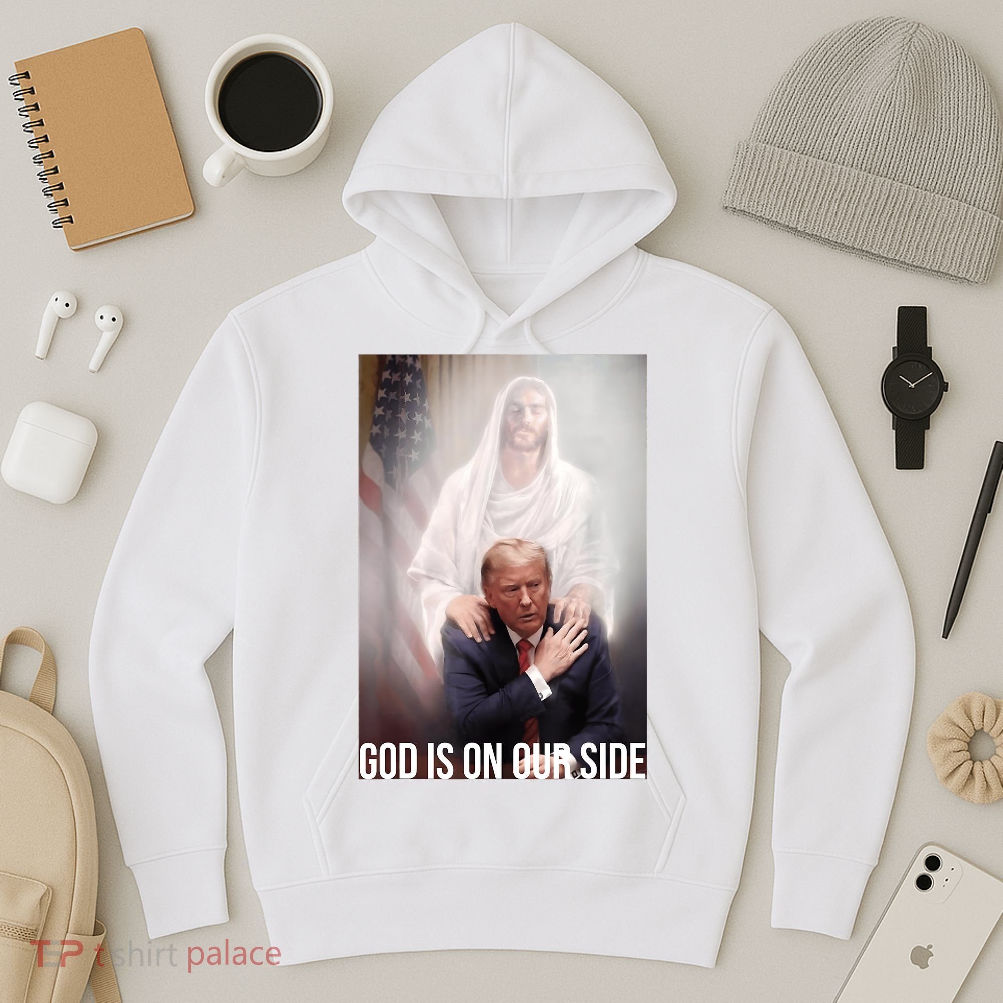 Trump God Is On Our Side Jesus Hoodie