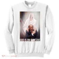 Trump God Is On Our Side Jesus Sweatshirt thumb 0