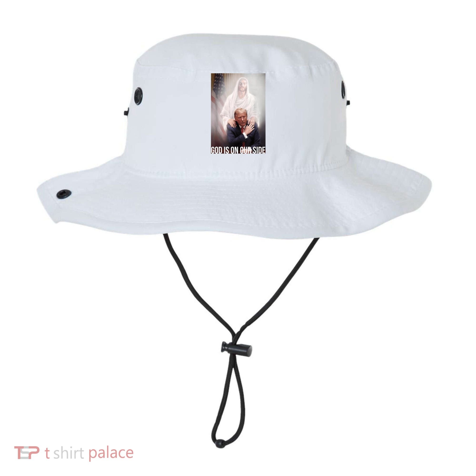 Trump God Is On Our Side Jesus Bucket Hat
