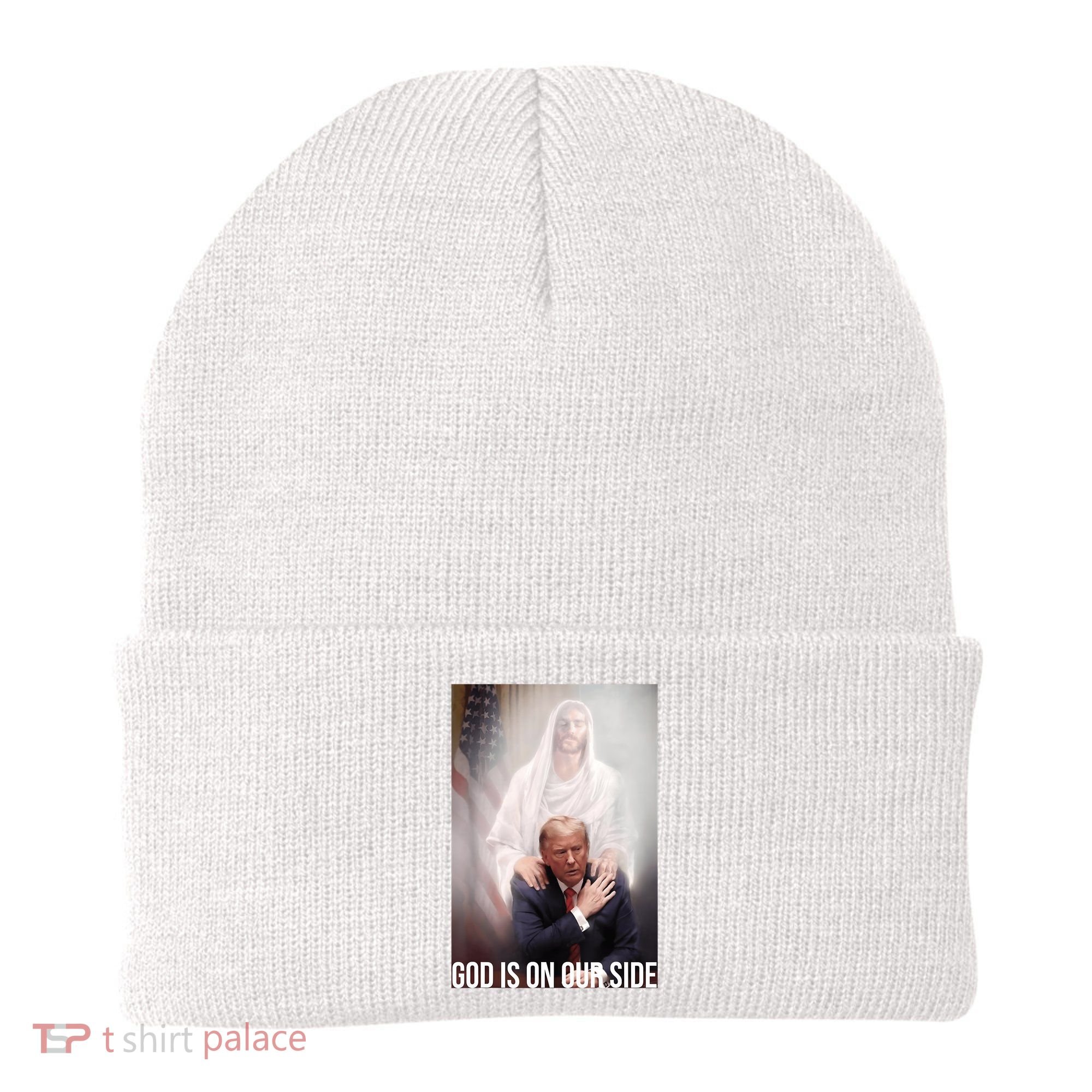 Trump God Is On Our Side Jesus Beanie