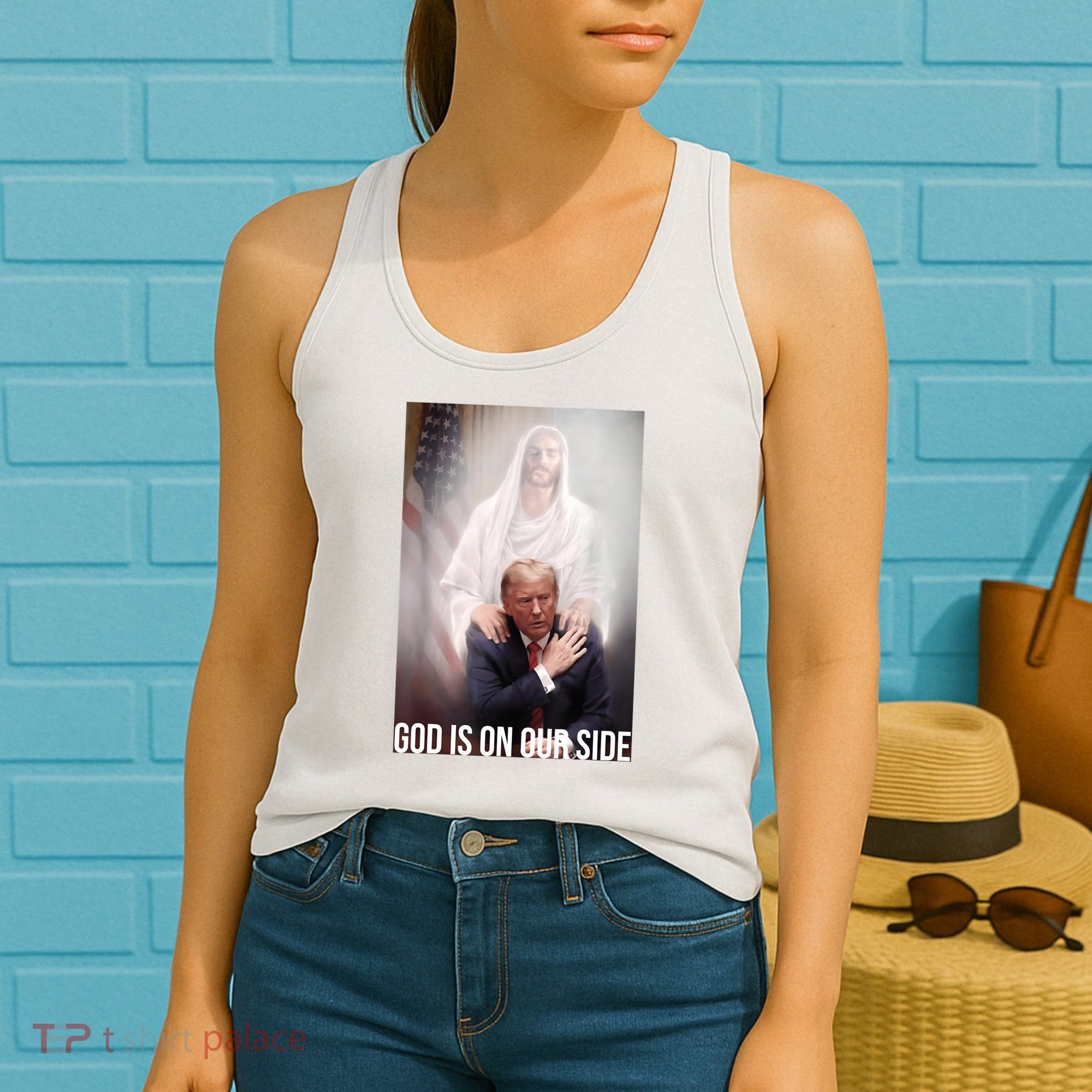 Trump God Is On Our Side Jesus Women's Tank Top