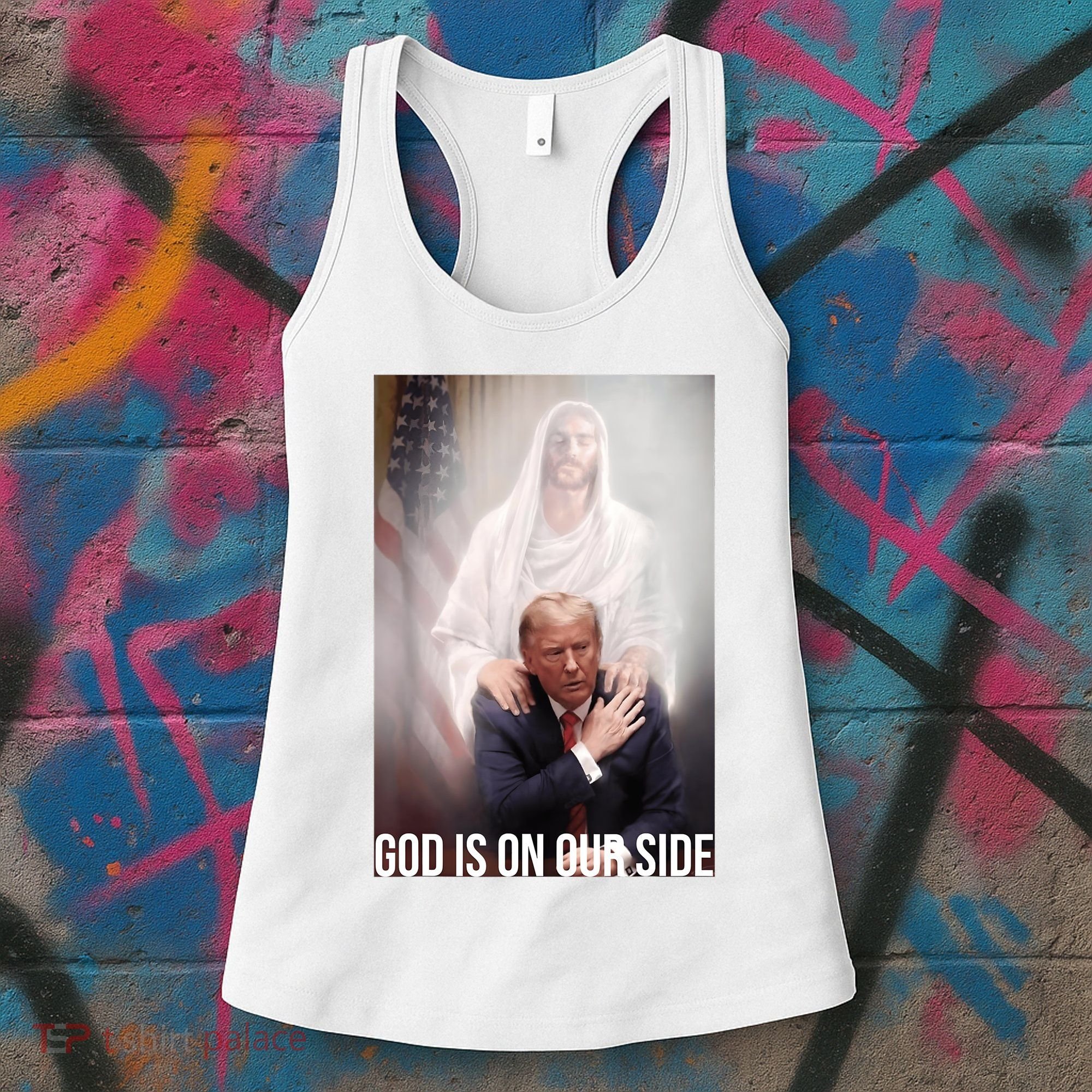 Trump God Is On Our Side Jesus Women's Tank Top