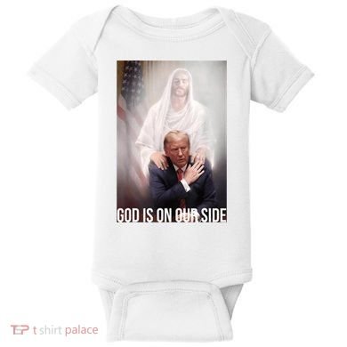 Trump God Is On Our Side Jesus Baby Bodysuit