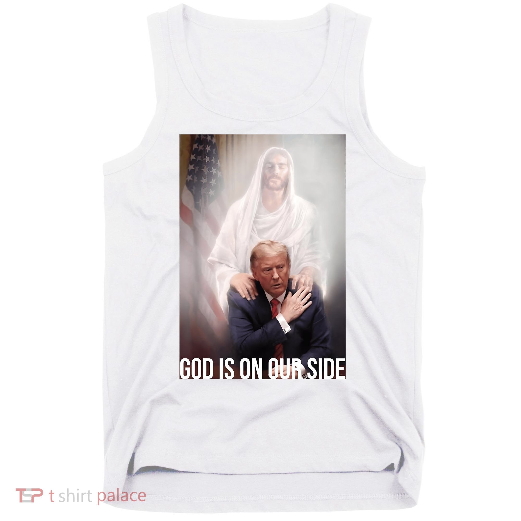 Trump God Is On Our Side Jesus Tank Top
