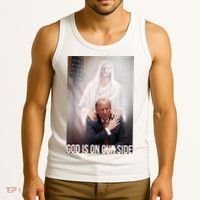 Trump God Is On Our Side Jesus Tank Top thumb 3
